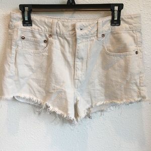 White jean shorts